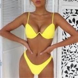 NEVER WORN Underwire Yellow Bikini